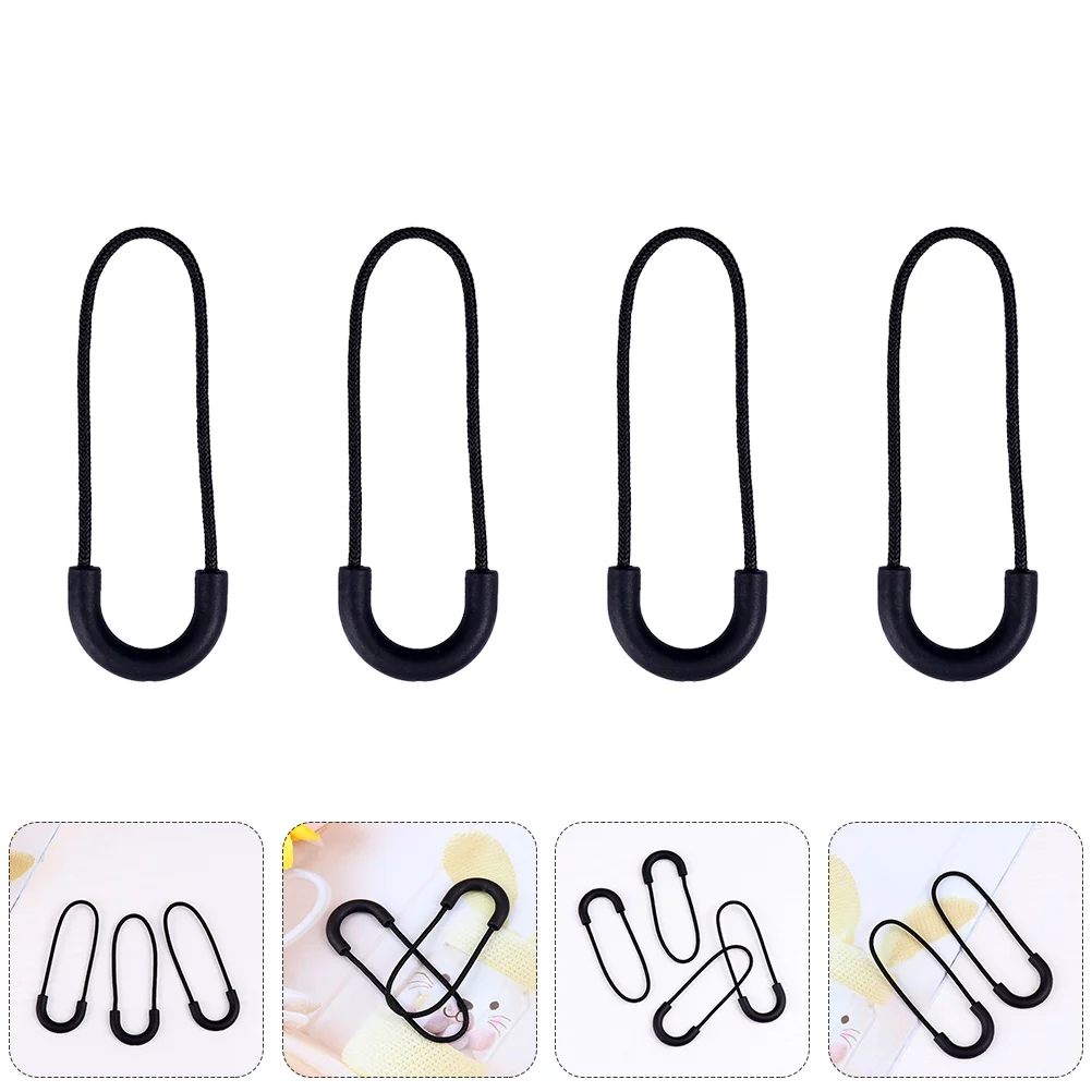 Pull Head Zipper Cord Extension Pulls Repair Kit Supply Clips Accessory Hand Drawn