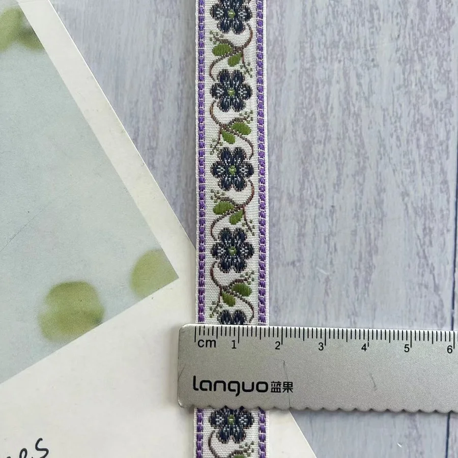 20 Yards/lot Ethnic Style Webbing Woven Jacquard Ribbon Flowers For Garment Accessories LS-2267 Width 1.7 CM