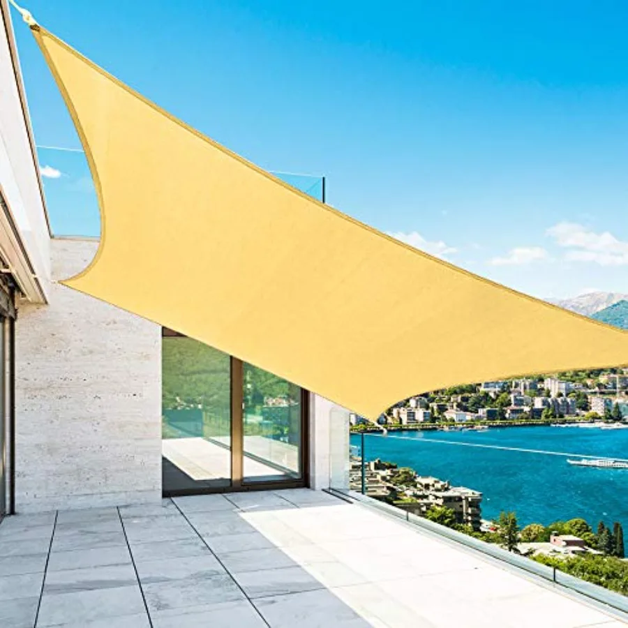 

12'x20' Sun Shade Sails Curved Canopy Rectangular 185GSM Shade Sail Permeable for Patio Deck Yard Backyard, We Make Custom Size