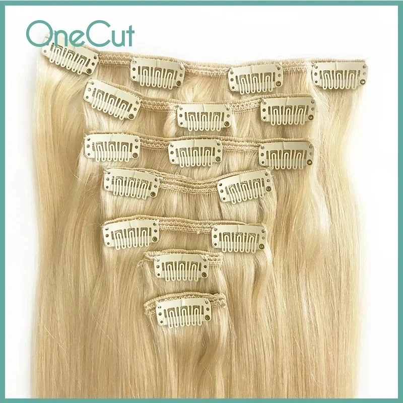 

Straight Full Clip In Hair Extensions 100% Remy Brazilian Machine Made Human Hair Natural Pure Color Clip Ins Hairpiece 70G