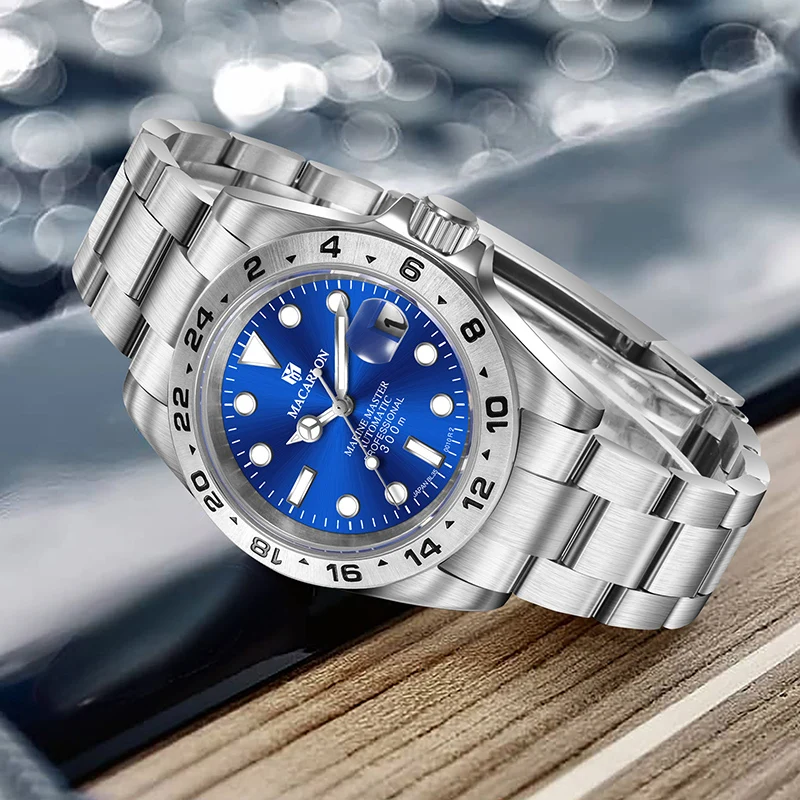 MACARLON 2026 New Luxury Men's Watch NH35 Automatic Movement Luminous Dial Sapphire Crystal Glass Stainless Steel Business Wrist view 3