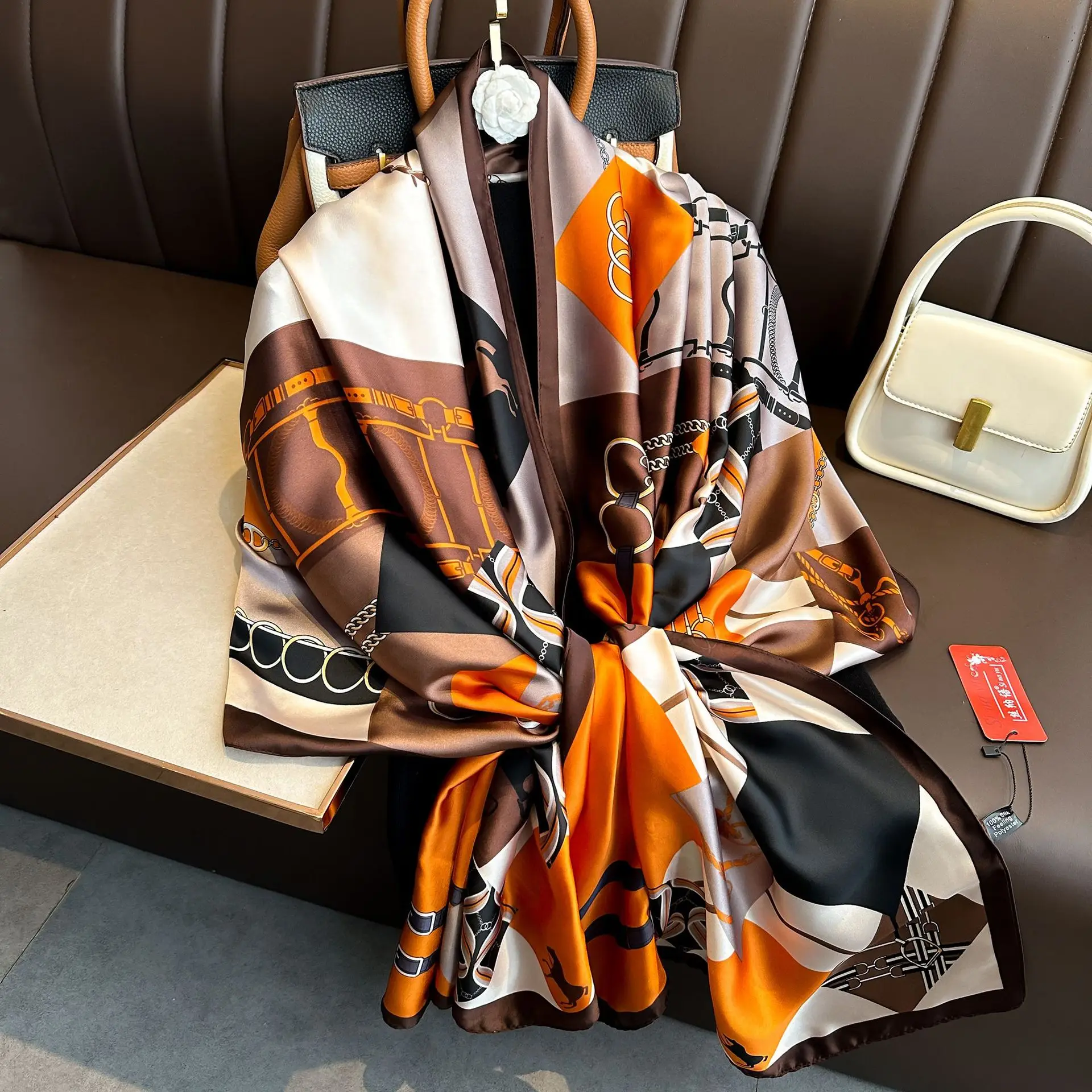 الربيع الصيف وشاح المرأة الفاخرة وشاح مصمم حريري السلس وشاح لينة عقال إسلامية شال طويل منشفة الشاطئ 90x180 سنتيمتر