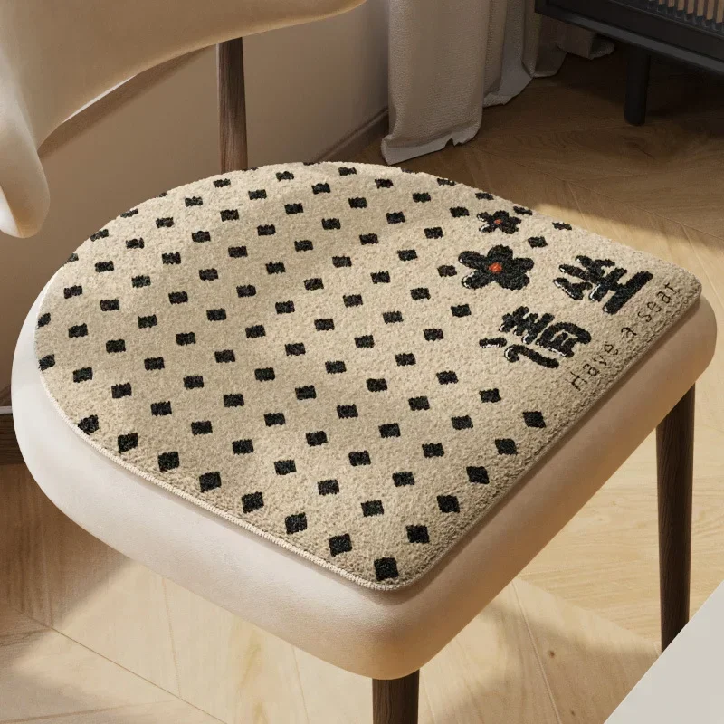 Horseshoe Shaped Chair Cushion, Dining Table Chair Anti Slip Cushion, Winter Thickened Chair Cushion Office Cartoon Butt Cushion