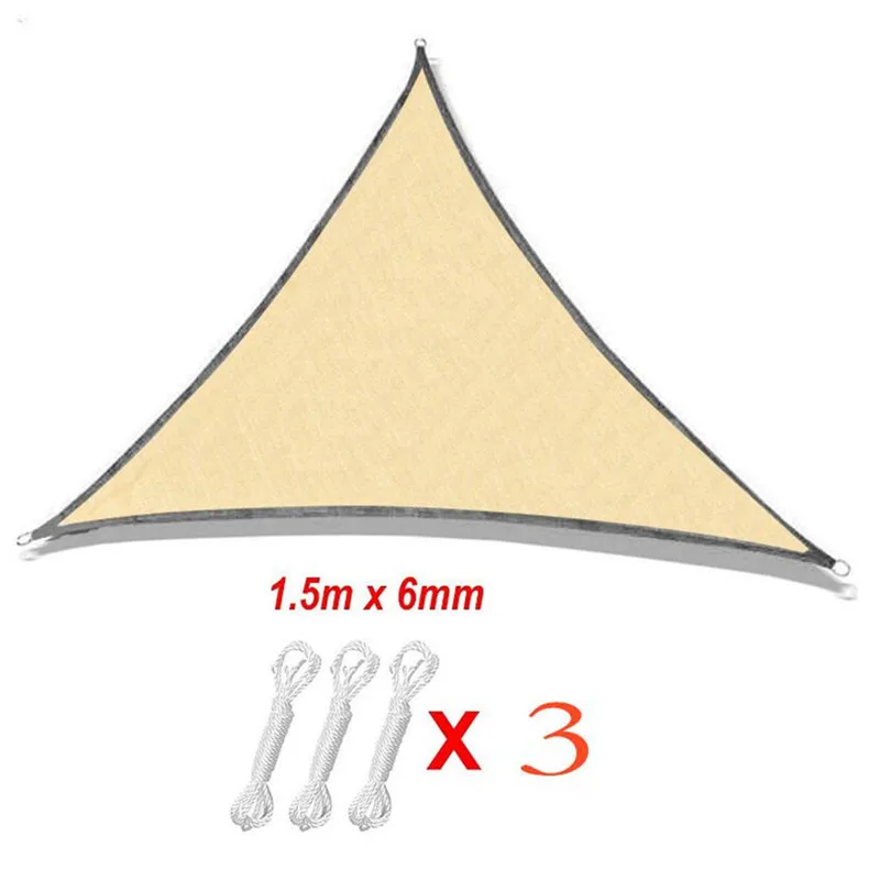 Triangular Shade Sail 3x3m for Outdoor Camping Sunshade as UV Rain Screen for Garden Grass Suitable for a Variety of Colors