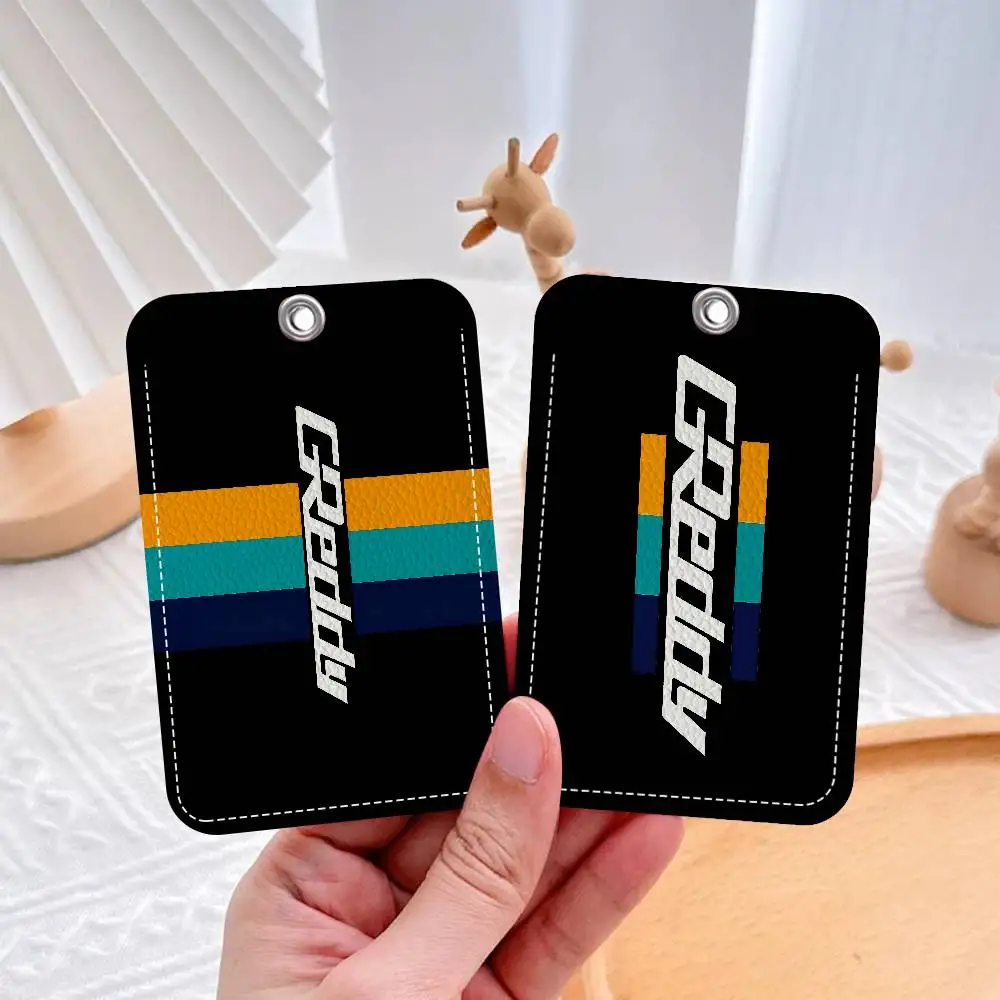 G-Greddy-Y Rectangle Keychain Card Holder, Badge Credit Card Holder, Student ID Card Holder, Bus Cards Cover