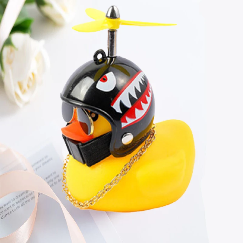 Auto süße Ente mit Helm gebrochen Wind kleine gelbe Ente Fahrrad Motorrad Helm Reiten Radfahren Dekor Auto Ornamente Zubehör – Detail 8