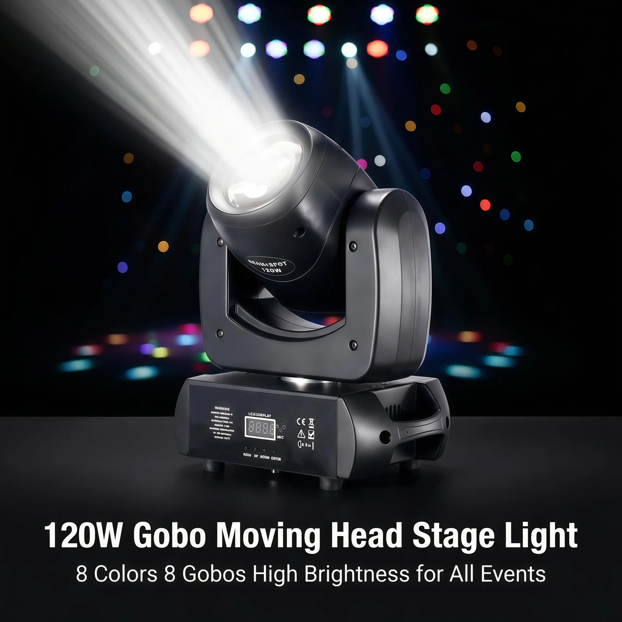 Moving Head Stage Light 120W LED With Sound Activated DMX512 Control Professional DJ Spotlight For Disco Events Church Show Bar
