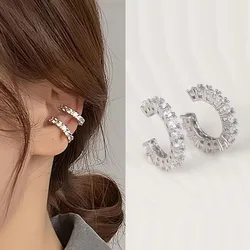 2Pcs Full Rhinestone Zircon Ear Cuff Ear Clip for Women No Pierced C Shape Earcuff Ear Wrap Earcuff Clips Fashion Jewelry Gifts