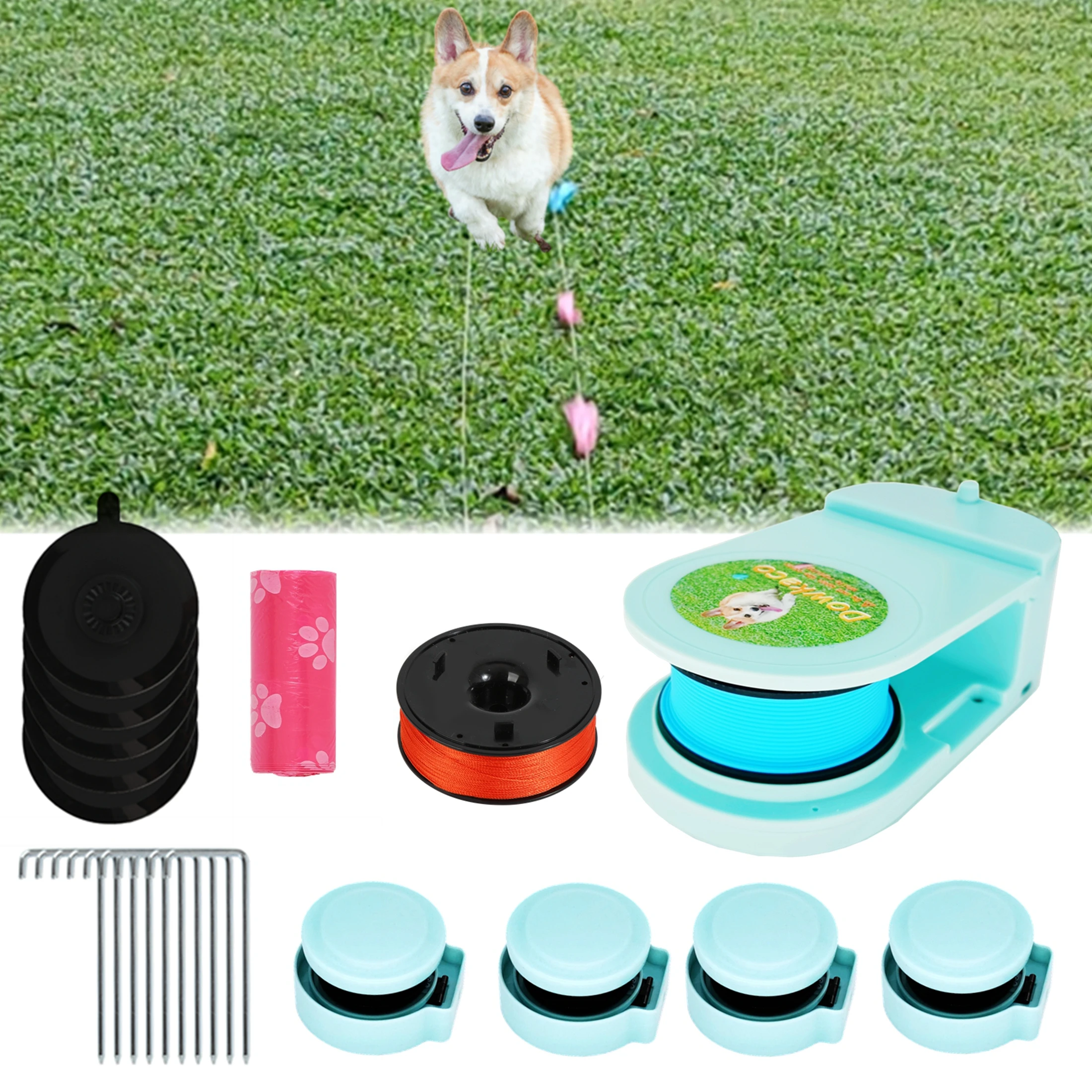 

Dog Toys for Large Dogs，Lure Coursing Machine,Dog Chase Toy Motorized Line，Dog Agility Course Backyard Set，Dog Toys