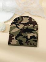 Camouflage Knitted Hat Color blocked Autumn and Winter New Warm Hip Hop Multi functional Street Fashion Outdoor Retro Urine Hat
