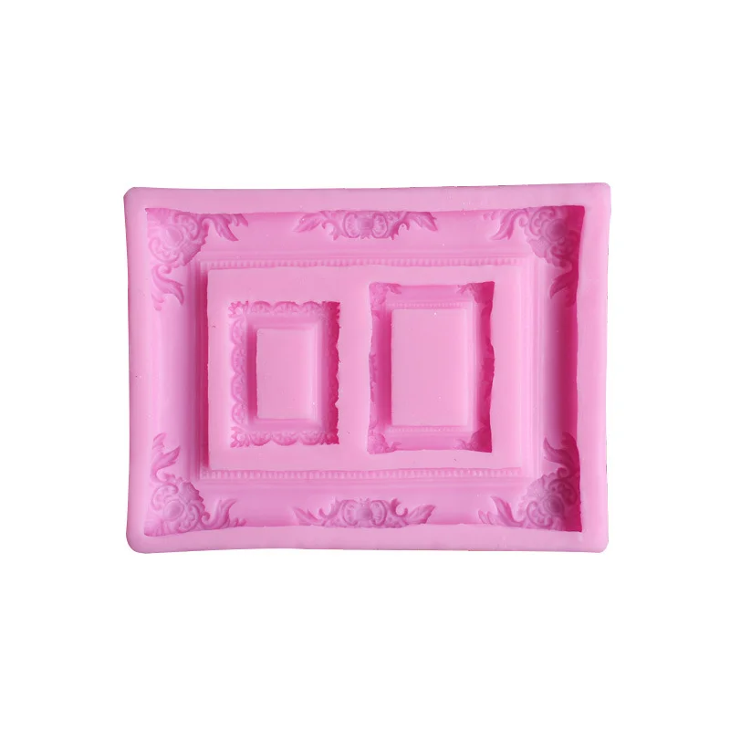 3D Large Size Retro Photo Frame Shape Silicone Mold Diy Fondant Chocolate Cake Decorating Baking Tools Cupcake Clay Resin Mould