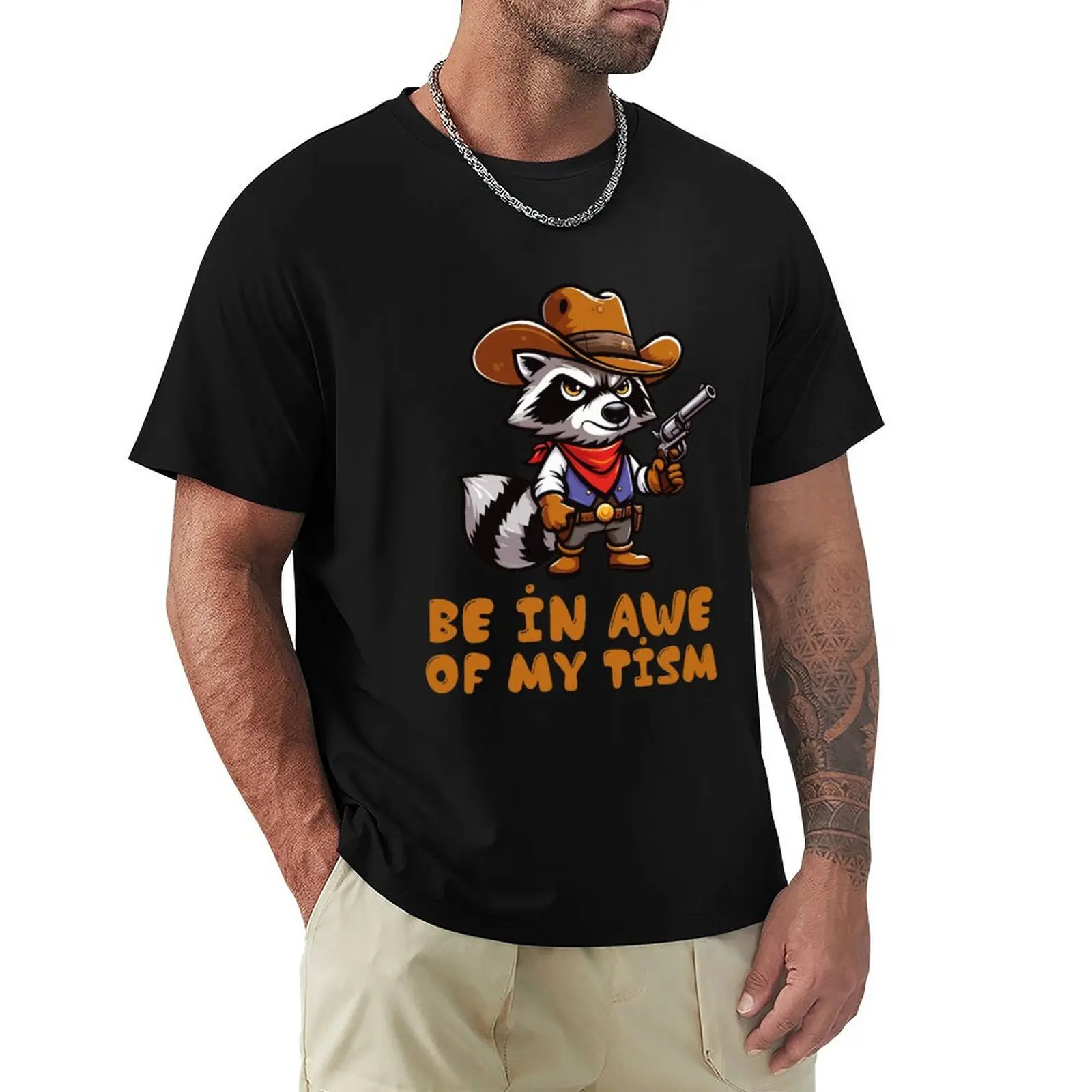 Soyez éblouie par mon 'Tism' drôle, mon raton d'Amérique. T-shirt de pêche à séchage rapide