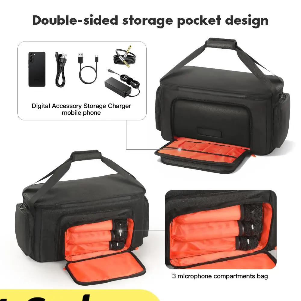 

Portable Speaker Carry Case Tote Bag Shockproof Protective Storage Bag with Strap for JBL PartyBox On The Go 2 Speaker Accessory