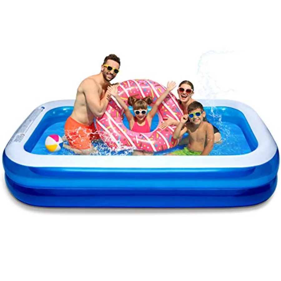 

Inflatable Swimming Pool 103" X69" X20" Full-Sized Lounge Pool for Kiddie Adults Easy Set Family for Backyard Summer Water Part