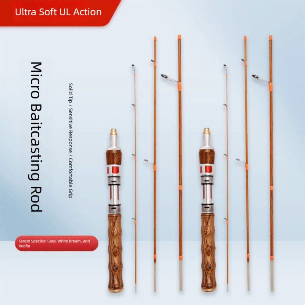 2025 4 Sections Spinning Fishing Rod Spinning UL Power Casting Fishing Rod Carbon Portable Carbon Fiber Fishing Pole Winter
