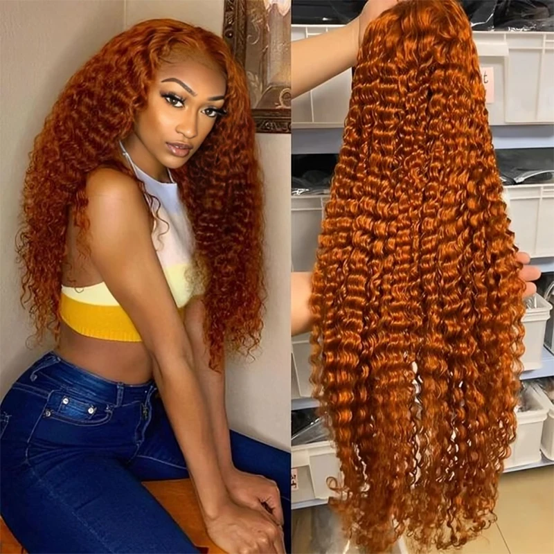 

Orange Ginger Lace Front Wig Human Hair Curly Lace Front Human Hair Wig Glueless Deep Wave 13x4 13x6 Hd Lace Frontal Wig On Sale