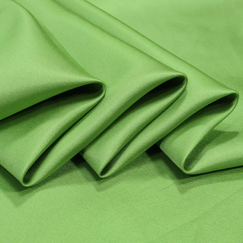 Tela de Seda de Alta Calidad, Verde Lima, 42 Momme, Sarga de Seda y Lana Pesada, Tela de Seda de Gusanos de Seda para Abrigos y Vestidos, Tela de Alta Precisión