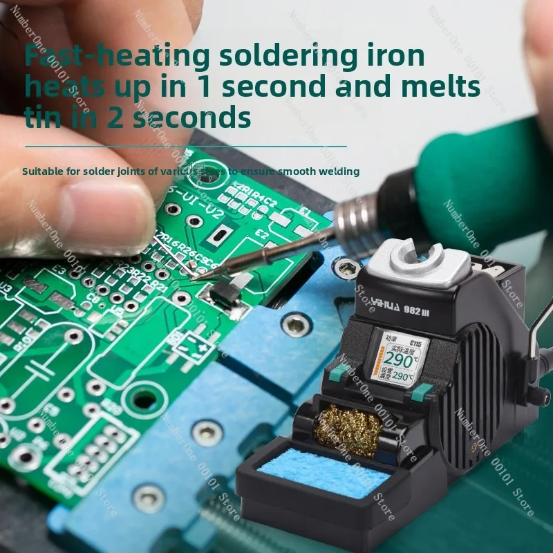 982-III Precision Portable Soldering Station 1s Fast Heating Auto Sleep C115 C210 Handle Electric Iron