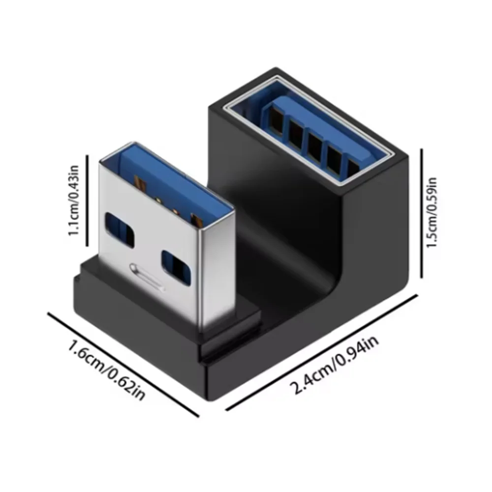 

90 Degree Right Angle Connector 10Gbps USB 3.0 Extension Adapter Upward Elbow for PC Male to Female Extension Plug Converter
