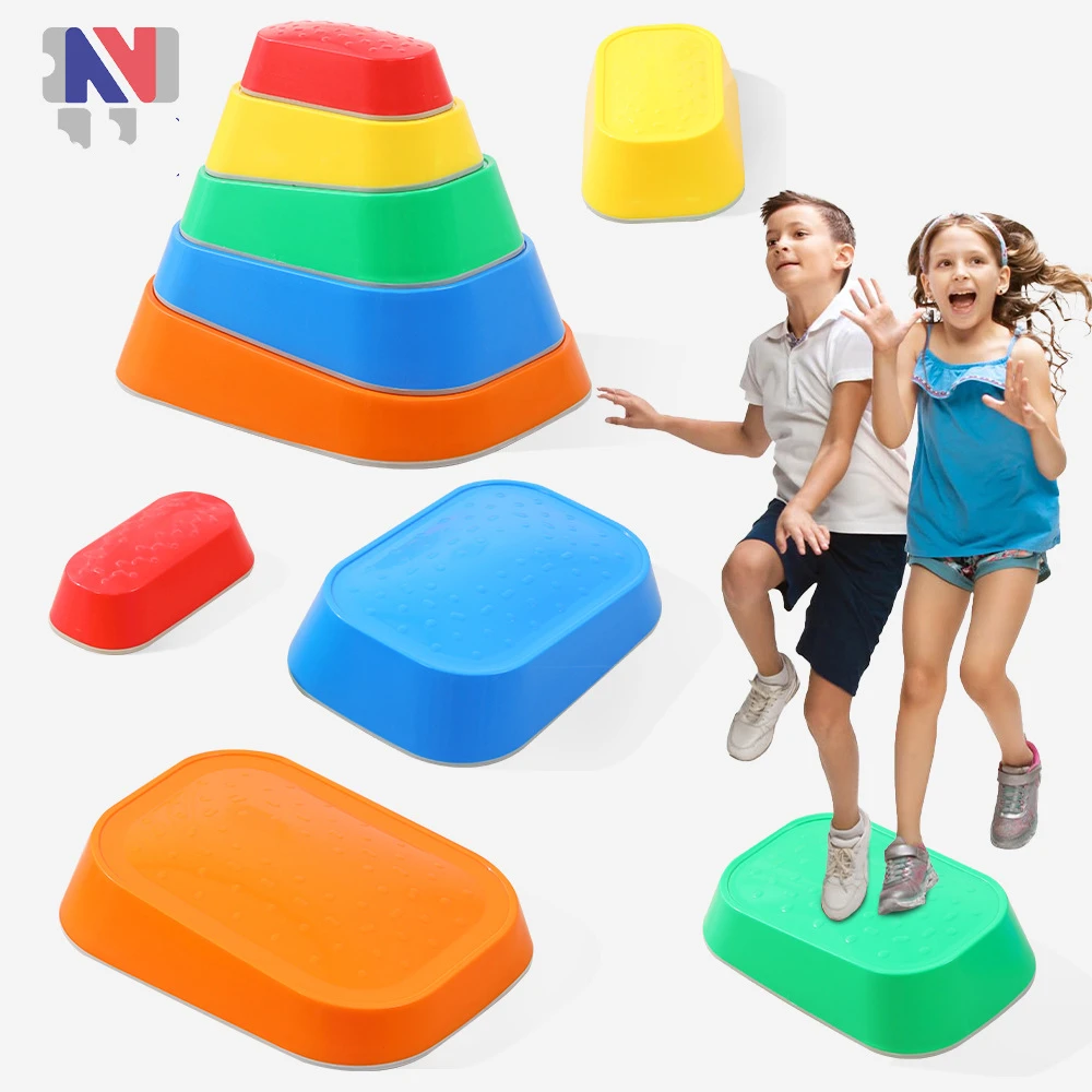 Children's Sensory Integration Training Equipment Physical Fitness Teaching Aids Tower Shaped Balance Beam Trampling Stones