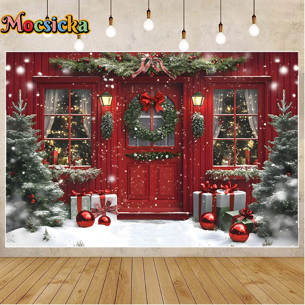 Mocsicka Natale Cervo Sfondo fotografico Inverno Casa calda Sfondo fotografico Studio Sfondo di compleanno nero e oro Puntelli