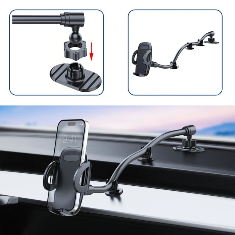 

Universal Car Phone Mount Dashboards Adhesive Suction Cup Holder Rotatable Phone Holder for 4 to 7 Inch Mobile Phones D2RC