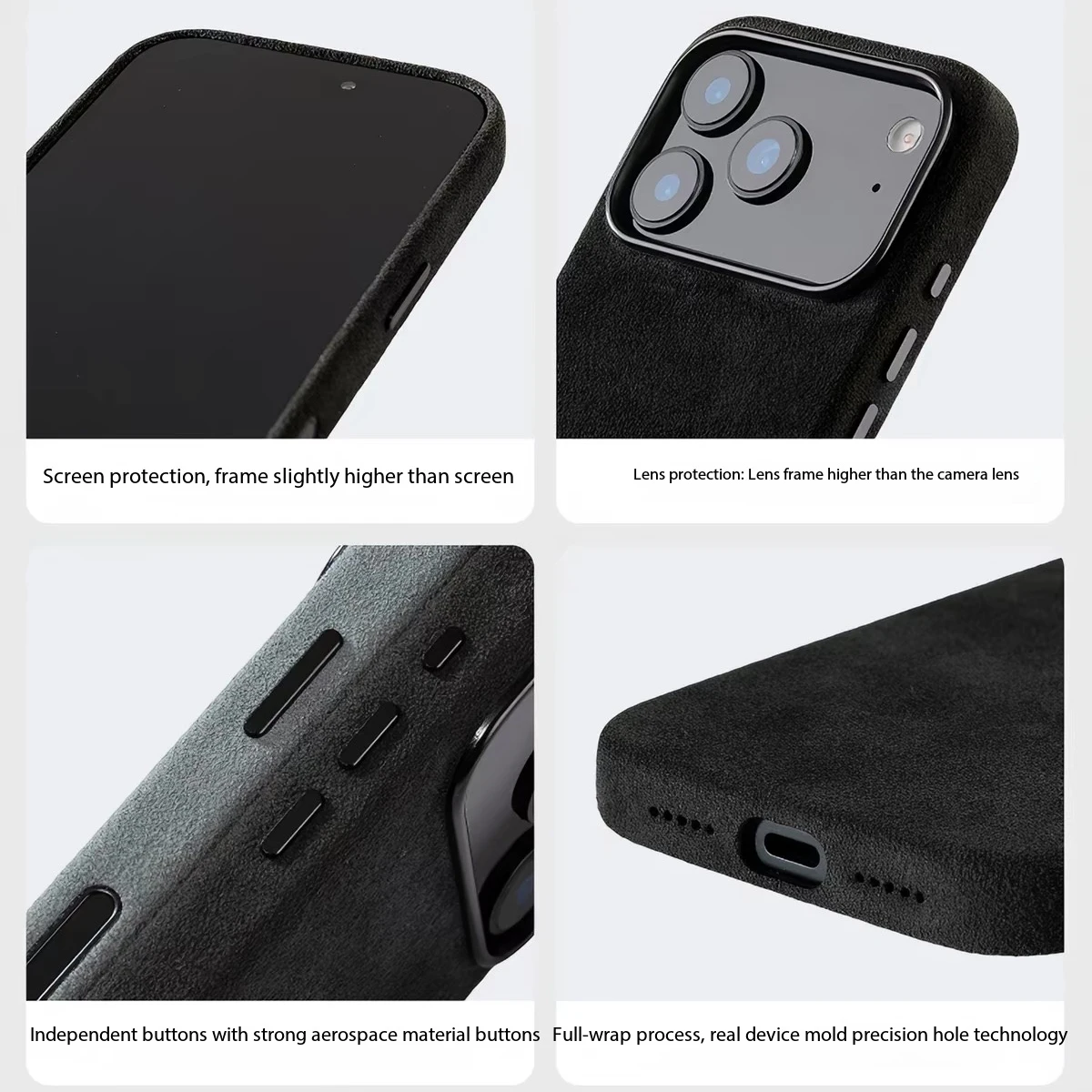 100% italienisches Alcantara-Magnetgehäuse für iPhone 18 17 Pro Max Air Luxus mit Magsafe-Abdeckung Leder-Handyhüllen für iPhone 18Pro – Detail 5