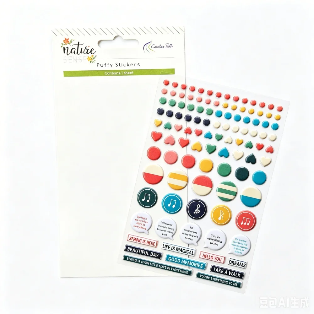 Creative Path Puffy Mini Scrapbooking Journaling Sticker Wiederverwendbare Kleine Vase Stern Herz Motivierende Sätze Deko-Sticker – Detail 17