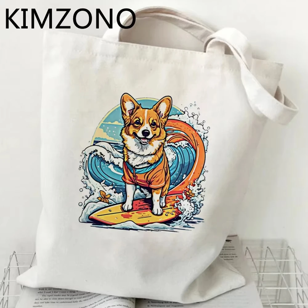 

2026 Corgi shopping bag shopper jute bag bolsas de tela grocery Fashionable and versatile with ample capacity