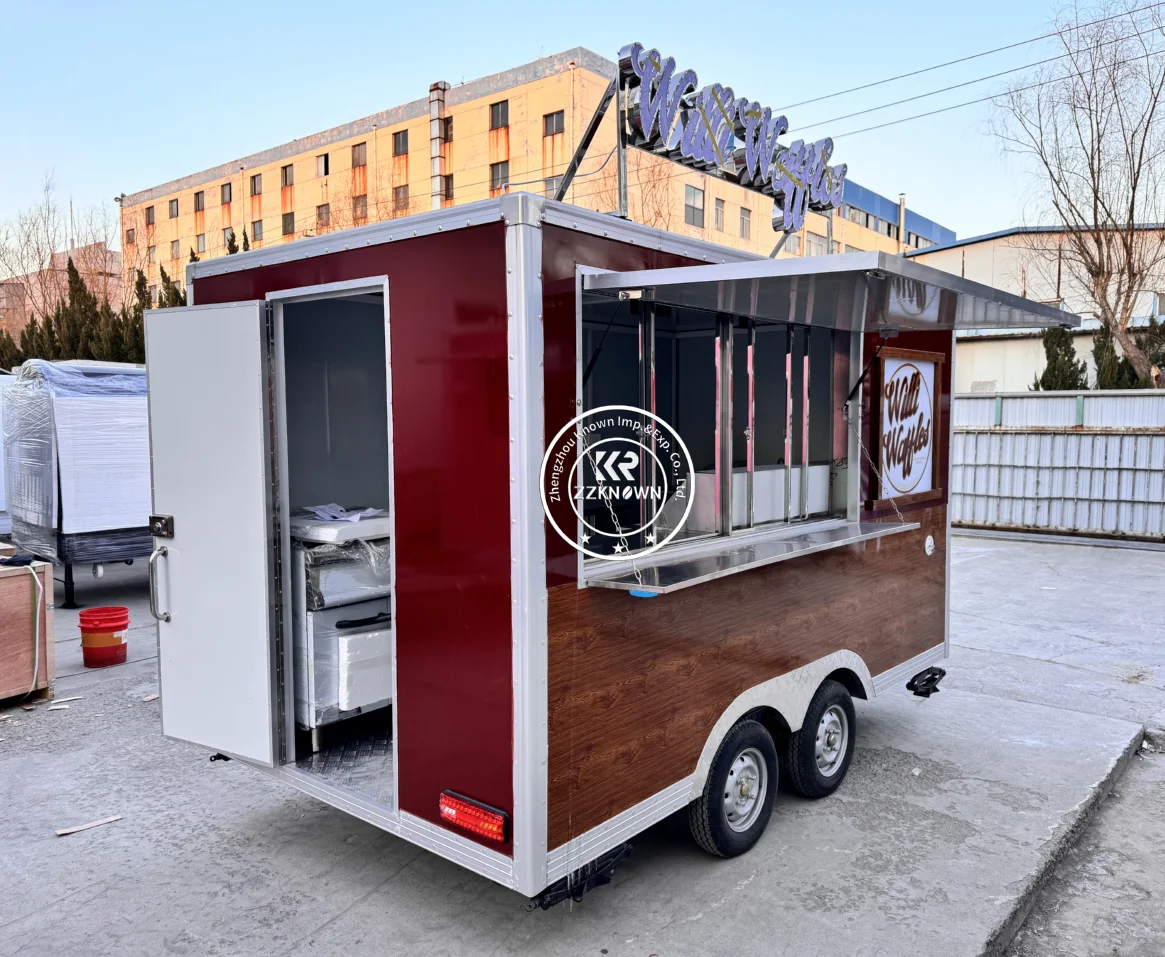 Concession Food Trailer Fully Equipped Fast Food Cart Snack Coffee Shop Kiosk Mobile Kitchen Food Truck