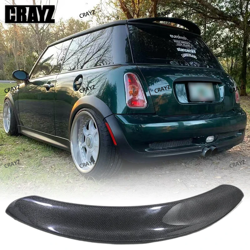 For Mini R50 R51 R53 Cooper S 2001-2006 High Quality Carbon Fiber Rear Roof Spoiler Wing Trunk Bright Black Rear Spoiler