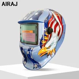 Airajweldingマスク溶接機保護ヘッド摩耗ソーラー自動調光溶接キャップ多機能プロフェッショナル溶接装置 12ベストセールスファンマスク-1