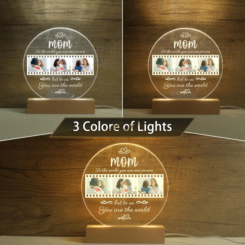 Personalized Photo Night Light,Custom Photo Collage Lamp,Photo Lamp, Photo Collage Gift,Mother\'s Day Gift,Gift for Mom