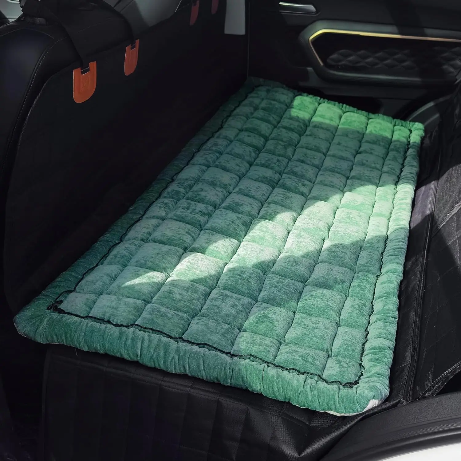 

Non-Slip Pet Car Seat Mat, Plaid Dog Bed for SUVs and Trucks, Green 24.8x54 Inch