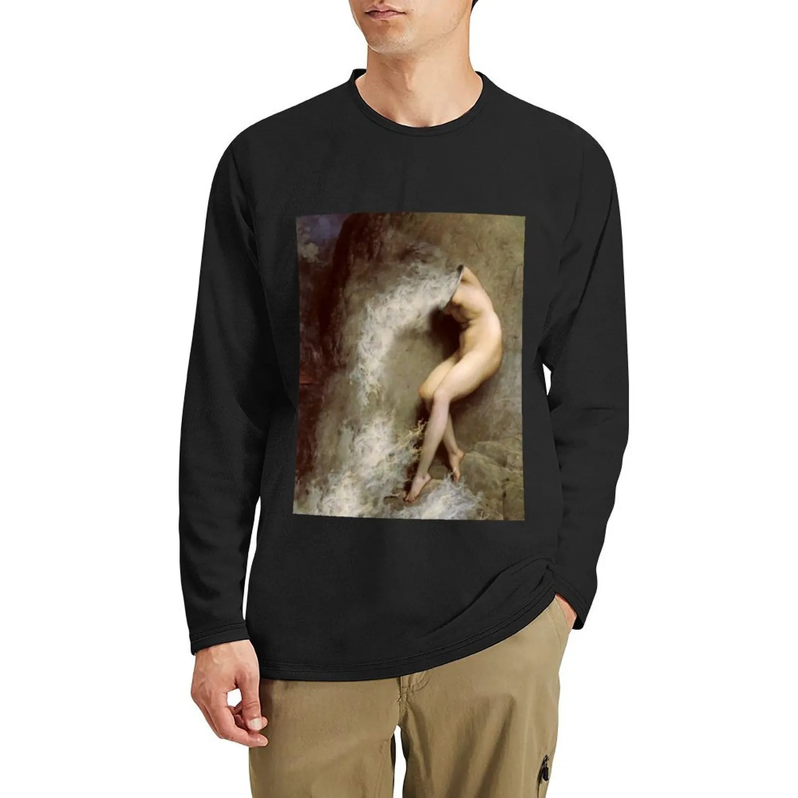 

AQUA Long T-Shirt heavyweight t shirts t shirt man Blouse custom t shirts plain shirts men