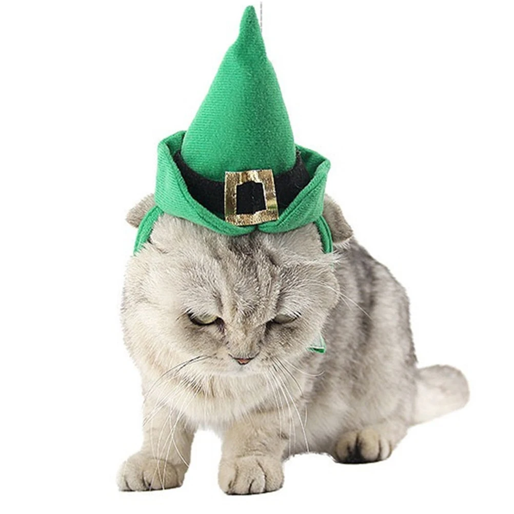 Conjunto de disfraz del Día de San Patricio para mascotas, diadema de algodón de alta calidad para perros, Kit de cinturón, traje de fiesta verde, conjunto de disfraz del Día de San Patricio para mascotas
