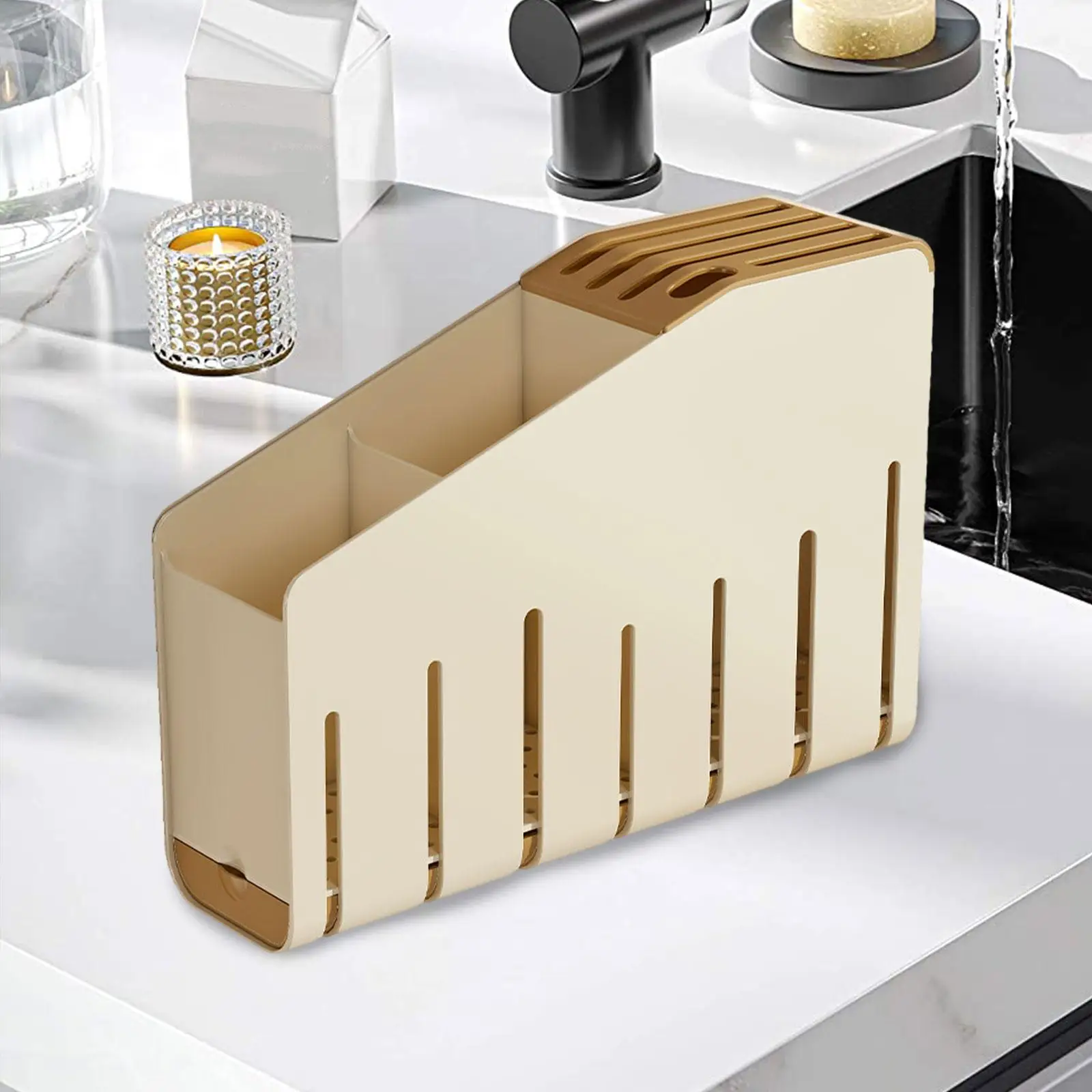 Cutlery Utensil Drying Rack Chopsticks Organizer Kitchen Counter Wall Mount Cooking Utensil Organizer Knife Holder for Spoons