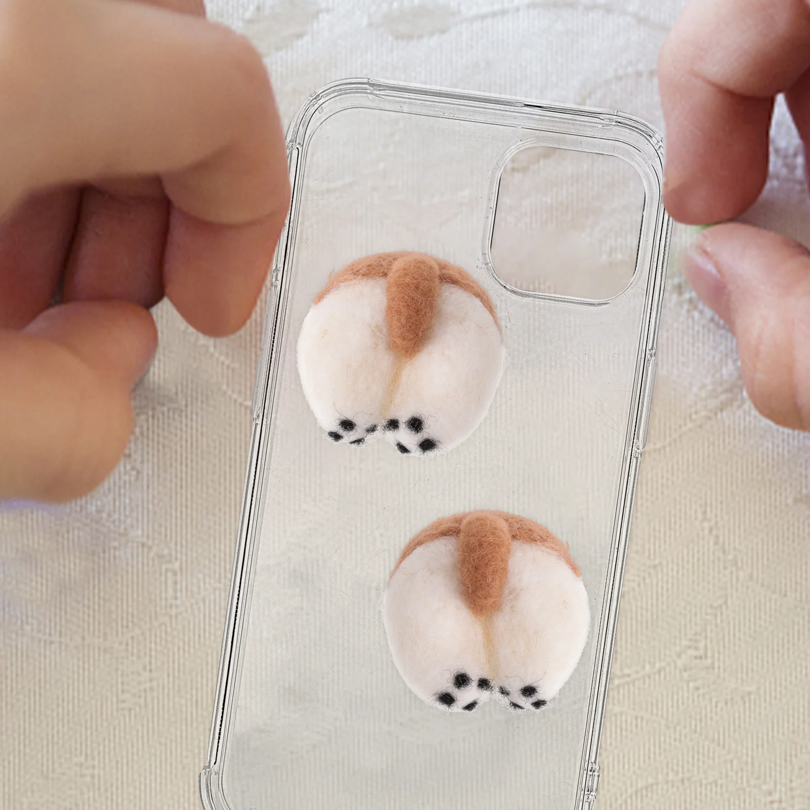 

2Pcs Wool Felt Corgi Butt Decoration Pendant Keychain Hanging DIY Crafts Home Decor Gift Accessory Wool Felt Pendant