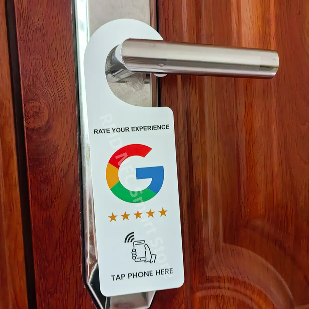 1szt NFC Hotel Bulletin Board Google Card Door Knob Hanger Tags Pendant Cleaning Label Do Not Disturb Sign For Review On Google