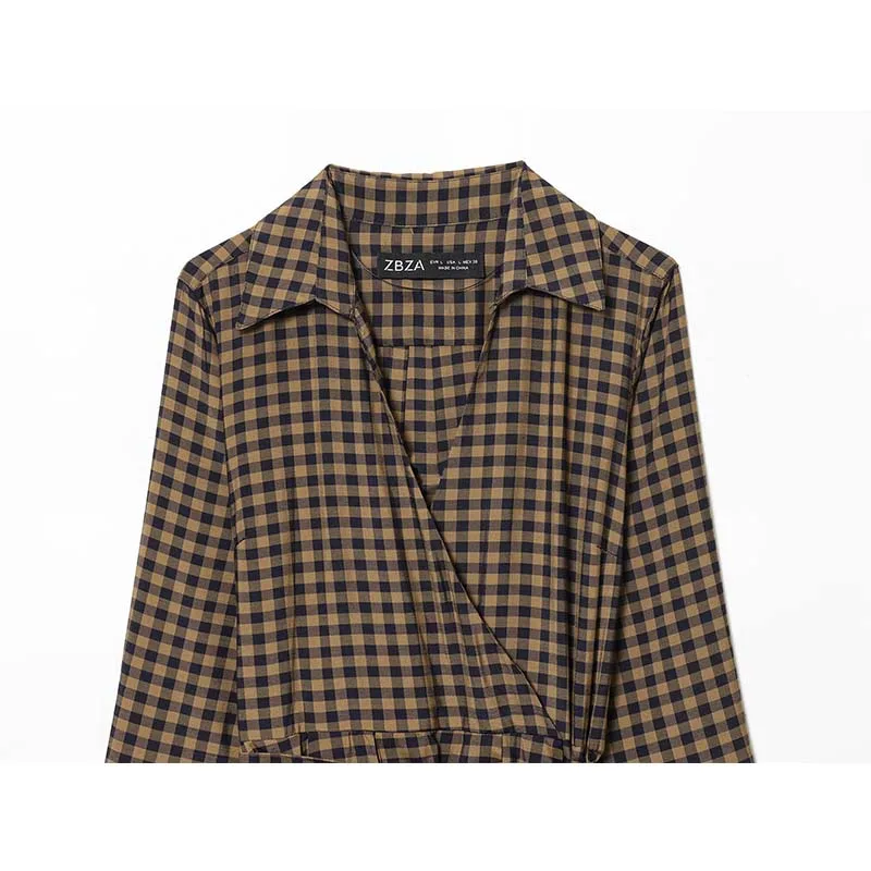 เดรสแฟชั่นผู้หญิงลายสก็อตปี 2025 ชุดเดรสยาวคอปกพร้อมเข็มขัด ชุดเดรสเก๋ไก๋ แขนยาว สไตล์ลำลอง สำหรับฤดูใบไม้ร่วง