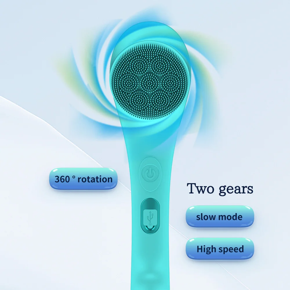 4-in-1 Electric Bath Brush with Automatic Switching Function Waterproof Body Scrubber for Exfoliation Massage and Deep Cleansing