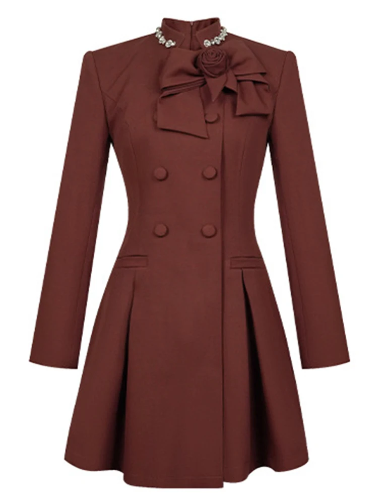 Women Clothes Formal Occasion Floral Stand Neck Slim A-Line Mini Short Dress Elegant Luxury Lady Fashion Party Vestido Retro New