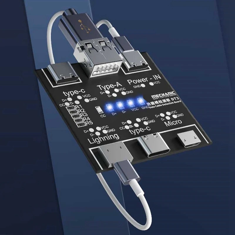 DT3 Data Cable Detection Board USB Cable Tester For IOS Android Type-C Short Circuit On-Off Switching Test Board Repair