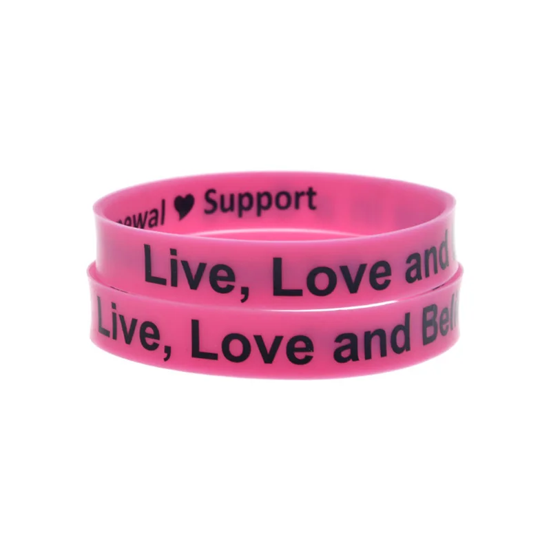 1 Stück/3 Stück Medizinisches Bewusstseins-Geschenk-Armband „Live Love and Believe in a Cure“ Silikon-Armband mit Positivem Spruch – Detail 8