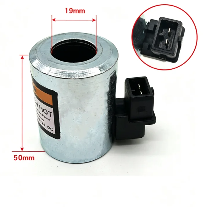 For Pilot Safety Lock Solenoid Coil 24V for Excavator Compatible with For Sany For Lovol For Yuchai Heavy Equipment