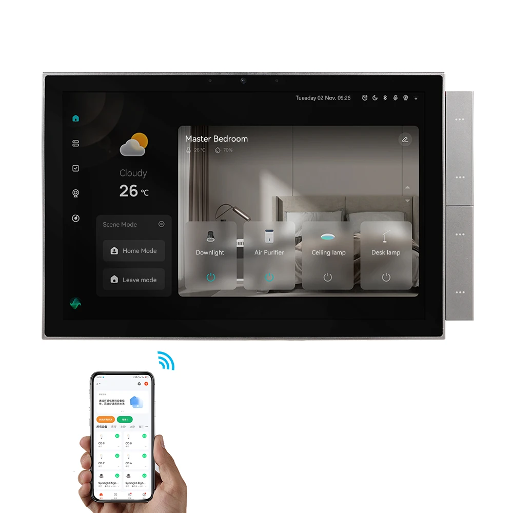 Cámara de sistema de casa inteligente, Panel de Control Central Tuya, pantalla móvil T2E, WiFi, 10 pulgadas, novedad de 2023