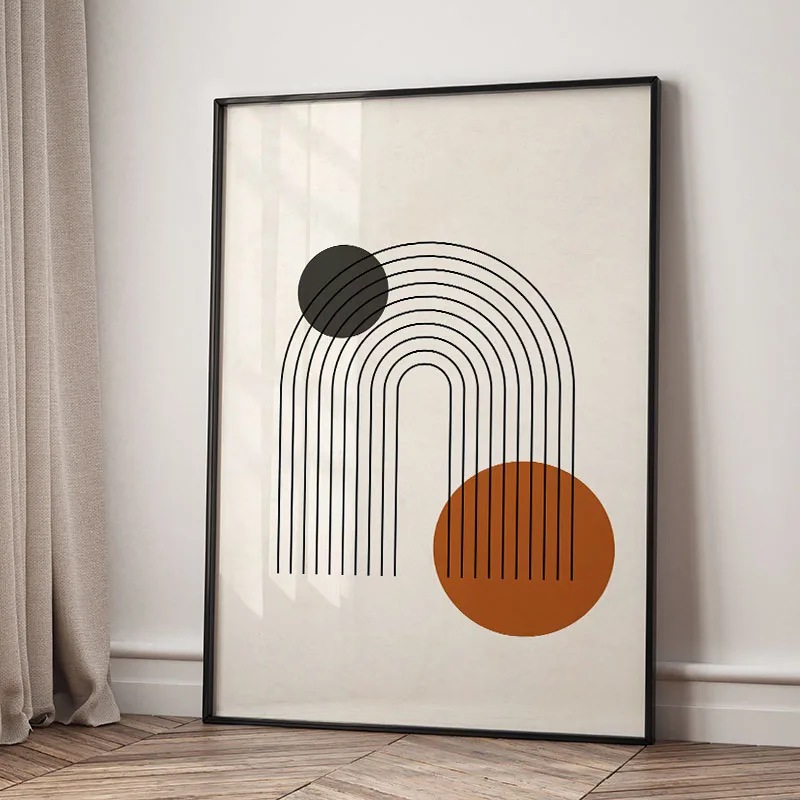 Geometric Sun Rainbow Abstract Boho Canvas Prints Minimalist Line Poster Nordic Room Wall Aesthetics Art Painting For Home Decor