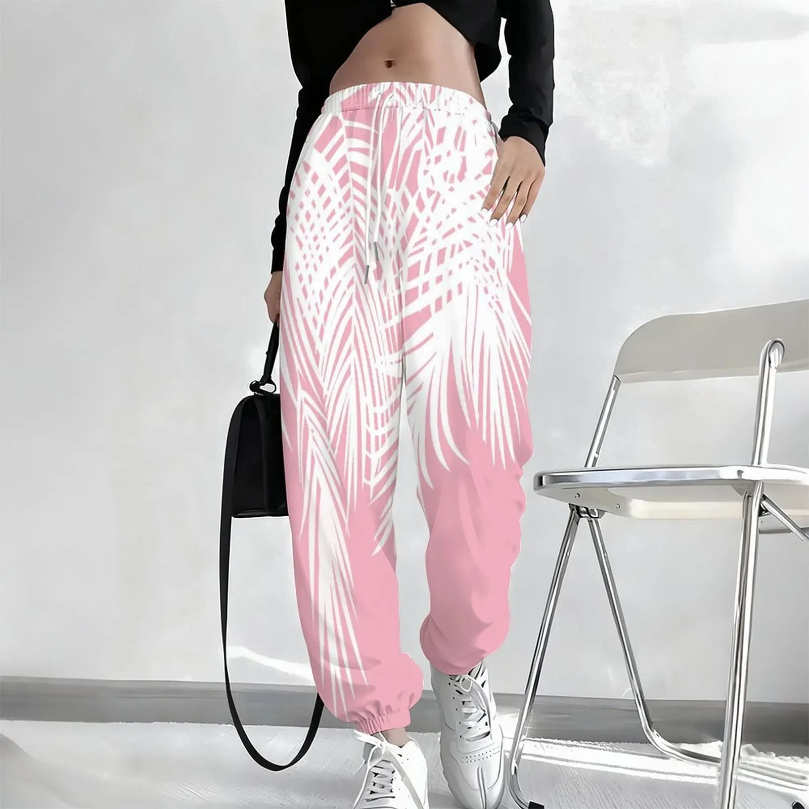 Winter Women's Casual Trousers Autumn Pocket Yoga Pants Fashion Drawstring Jogging Pants Printed Sportswear Pants
