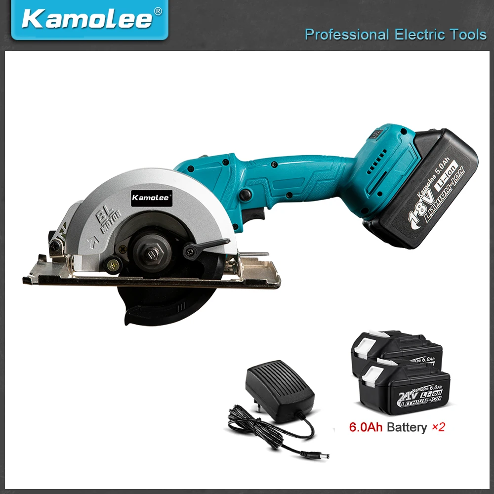 

Kamolee 5 inch 21V 6.0Ah 6000mAh Electric Circular Saw for Home DIY Compatible Makita 18V Battery