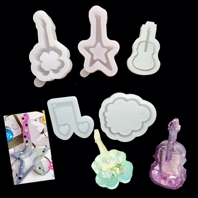 DIY Epoxy Resin Silicone Molds for Jewelry Tools Music Guitar Shaped Resin Mold Shaker mold